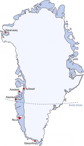 Greenland Arctic Circle map
